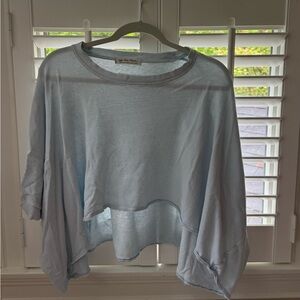 Light Blue cropped Women's Tee Free People  We the Free